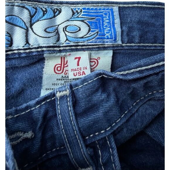 Vintage JNCO Girlie Stuff Charade Jeans Size 7 Made in USA Wide Leg Flare Swirl - Picture 4 of 7